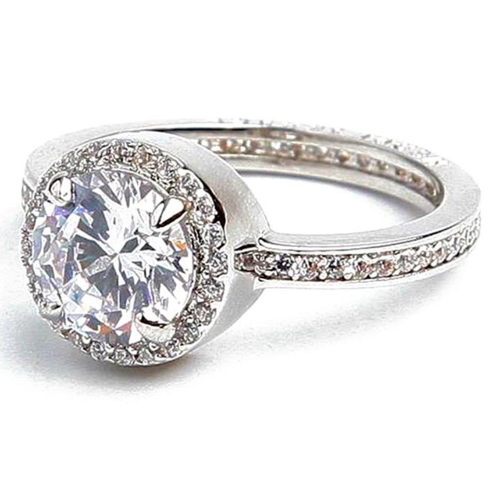 NEW Henri Bendel Silver HALO Solitaire Ring Sz 7